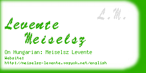 levente meiselsz business card